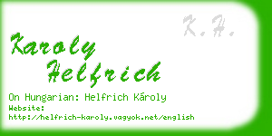 karoly helfrich business card